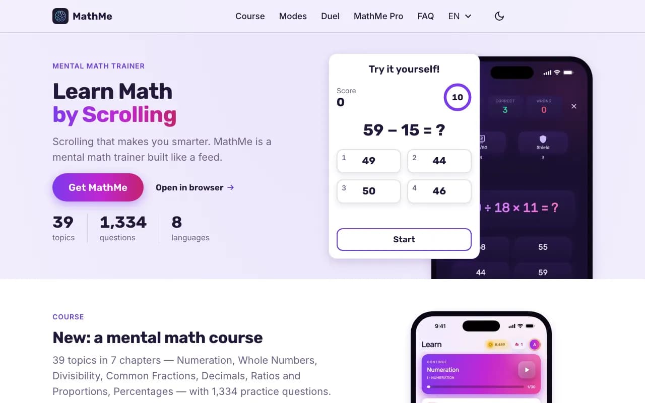 math-me.com — Site in 8 languages and an app